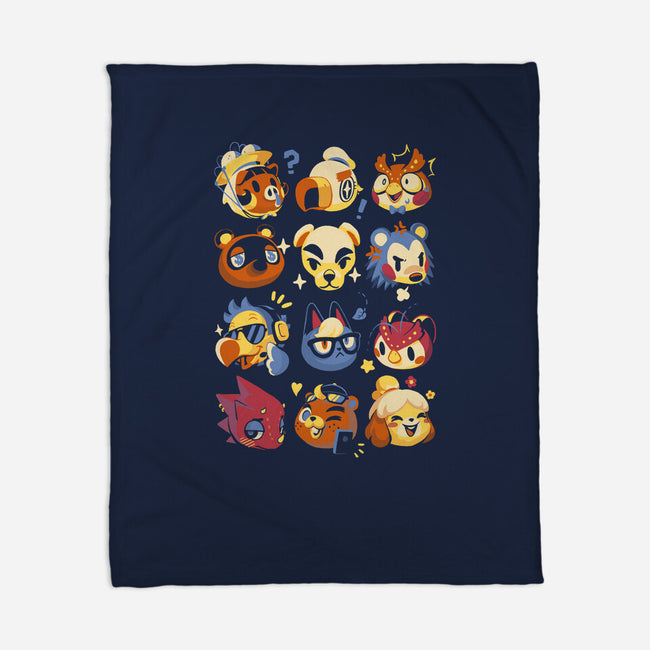 Island Faces-none fleece blanket-BlancaVidal