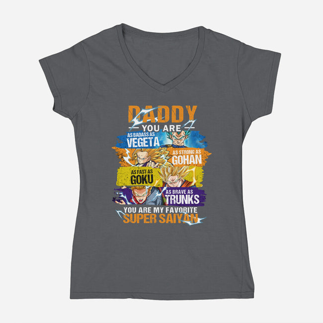 Super Dragon Daddy-womens v-neck tee-Tom Geller