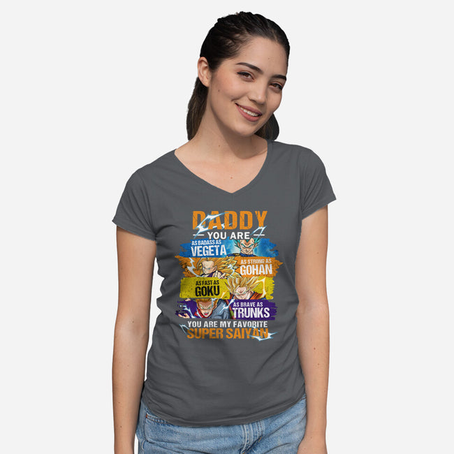 Super Dragon Daddy-womens v-neck tee-Tom Geller