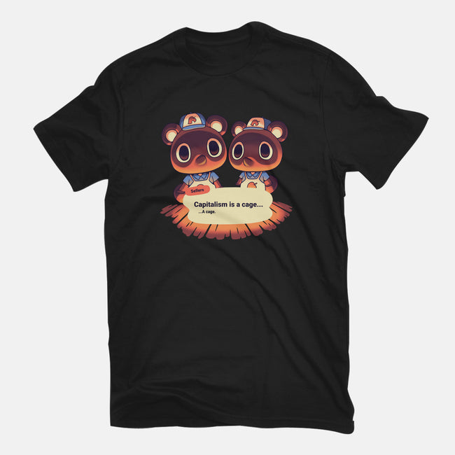 A Cage-womens basic tee-Geekydog