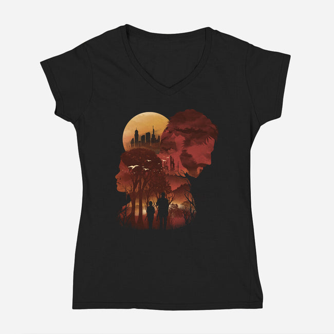 The Last Sunset-womens v-neck tee-dandingeroz