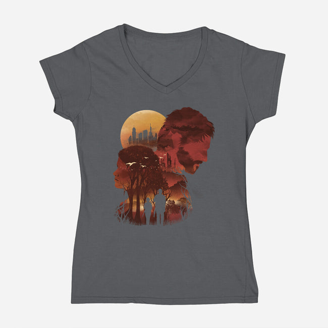 The Last Sunset-womens v-neck tee-dandingeroz