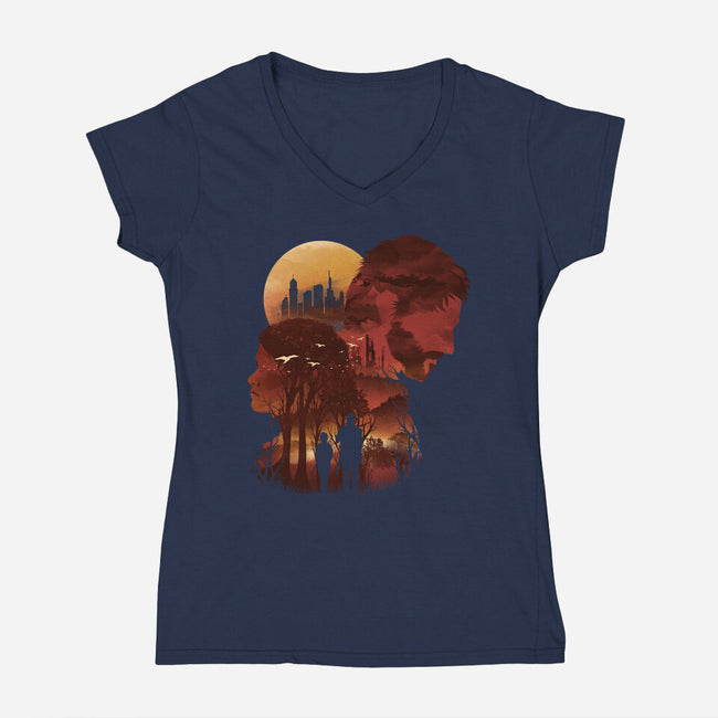 The Last Sunset-womens v-neck tee-dandingeroz