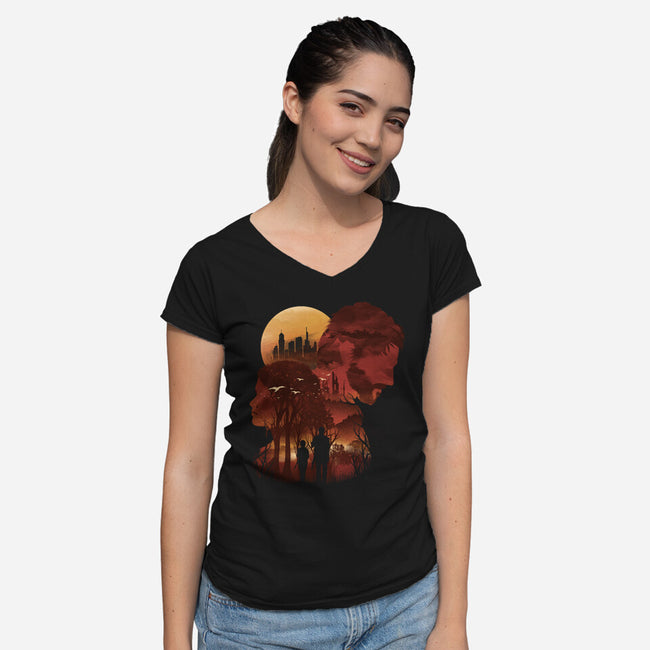 The Last Sunset-womens v-neck tee-dandingeroz