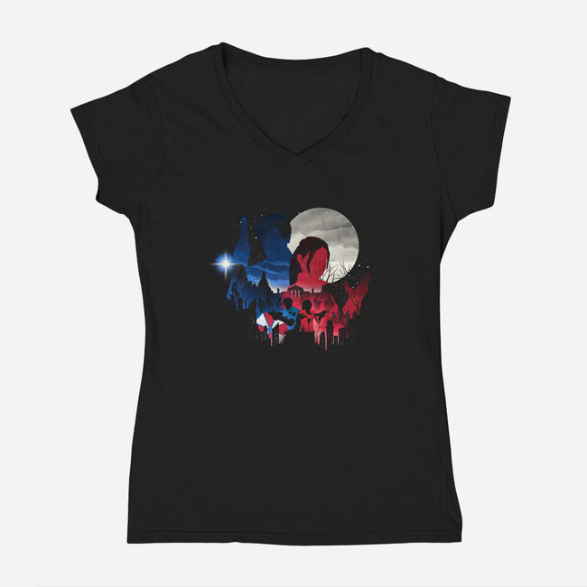 1998 Survivors-womens v-neck tee-dandingeroz