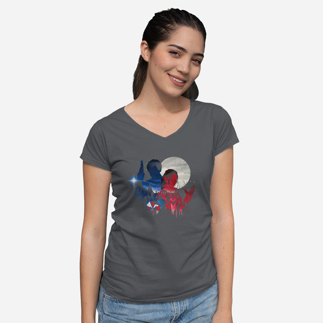 1998 Survivors-womens v-neck tee-dandingeroz