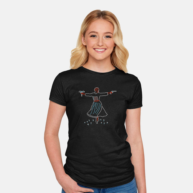 Hills Are Alive-womens fitted tee-rocketman_art