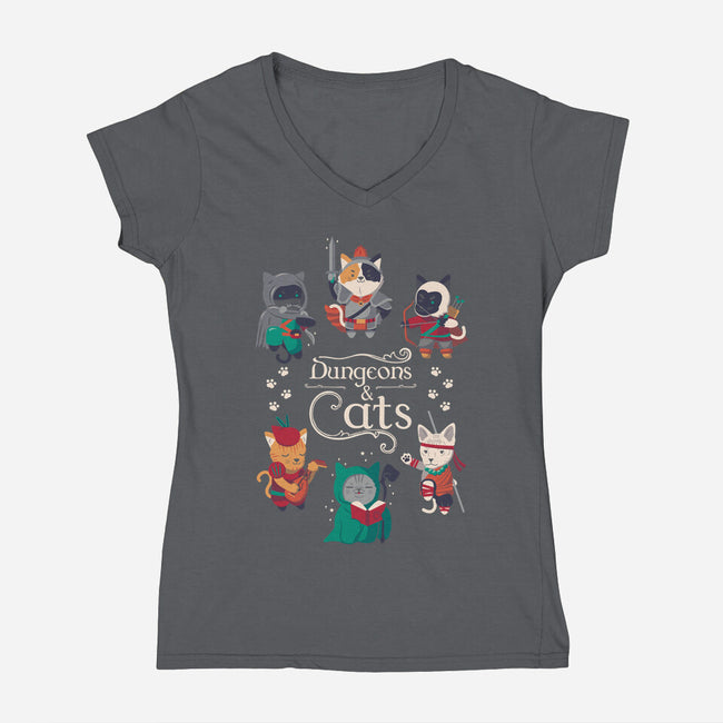 Dungeons & Cats 2-womens v-neck tee-Domii