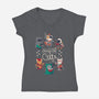 Dungeons & Cats 2-womens v-neck tee-Domii