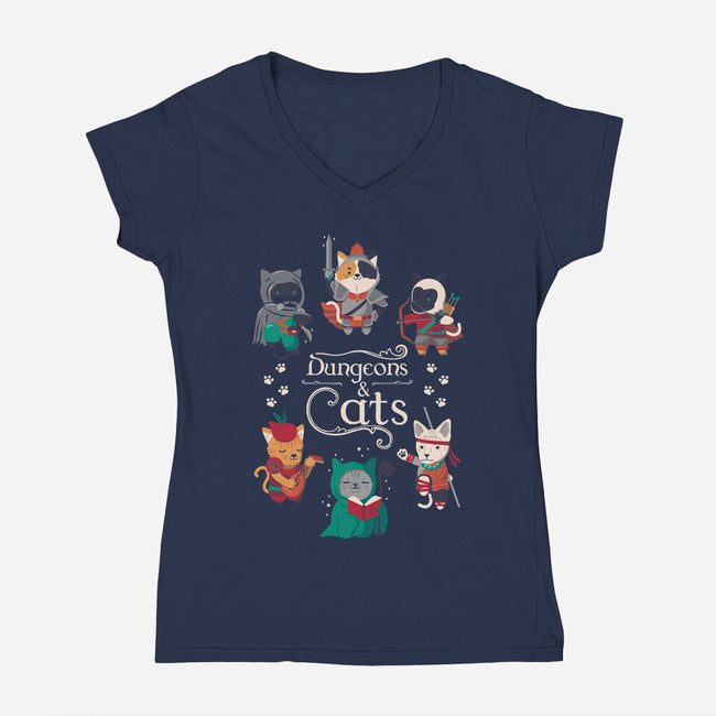 Dungeons & Cats 2-womens v-neck tee-Domii