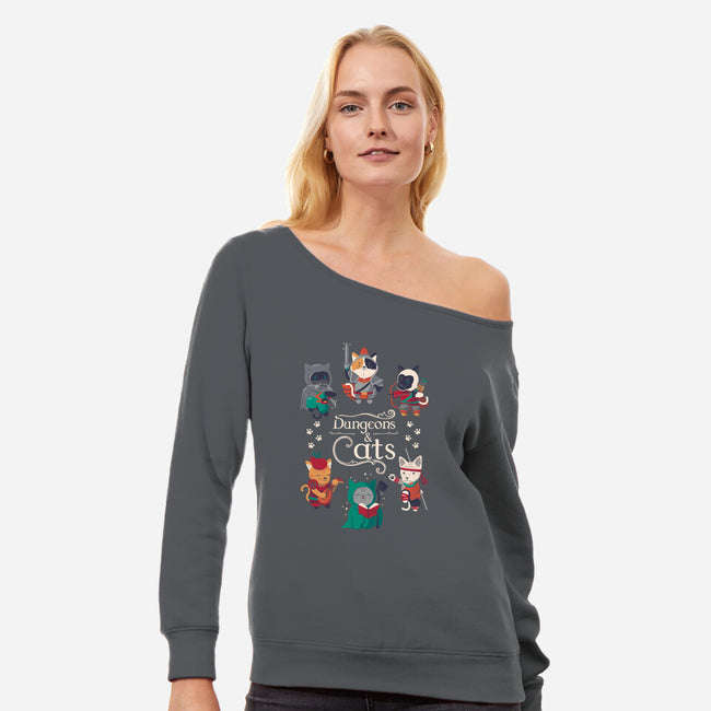 Dungeons & Cats 2-womens off shoulder sweatshirt-Domii