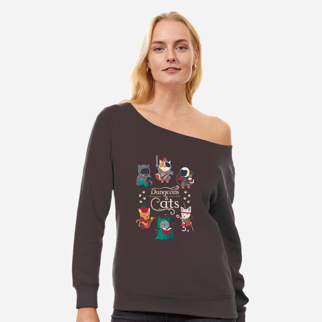 Dungeons & Cats 2-womens off shoulder sweatshirt-Domii