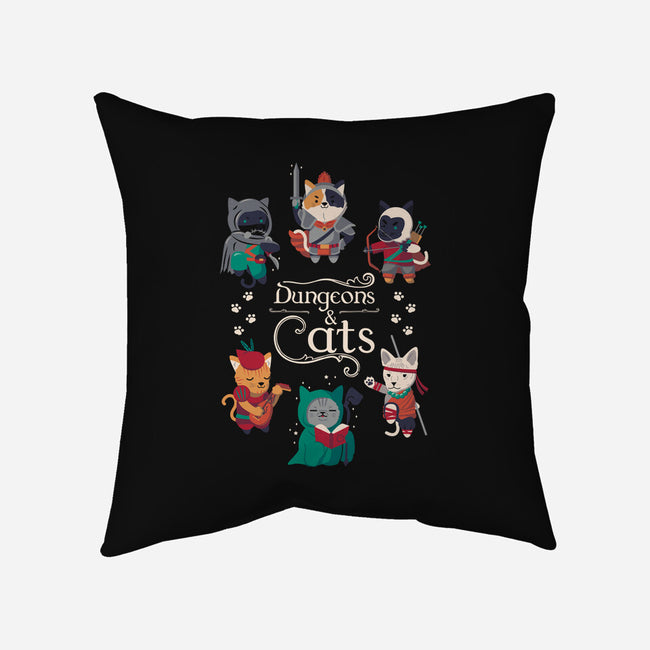 Dungeons & Cats 2-none non-removable cover w insert throw pillow-Domii