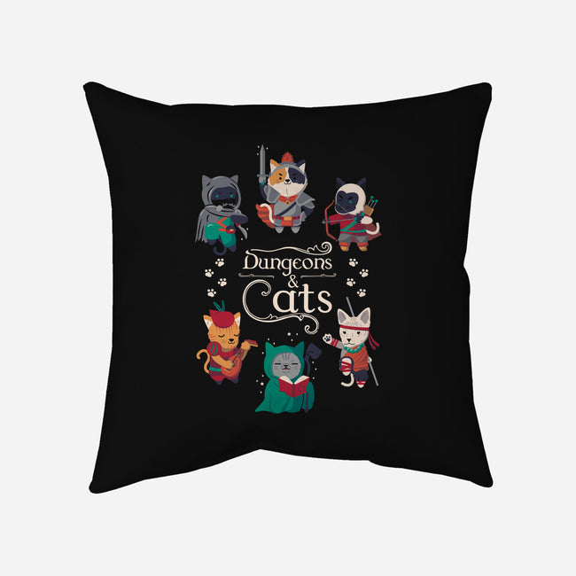 Dungeons & Cats 2-none removable cover w insert throw pillow-Domii