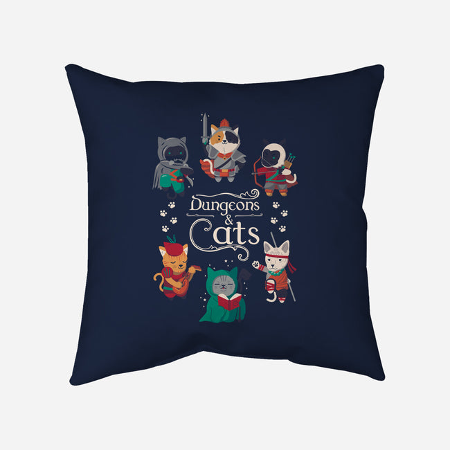 Dungeons & Cats 2-none removable cover w insert throw pillow-Domii