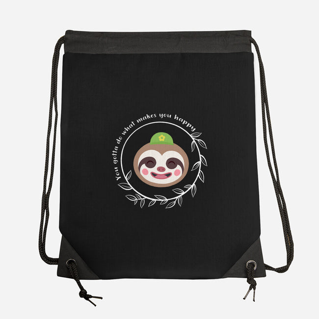 Be Happy-none drawstring bag-kosmicsatellite