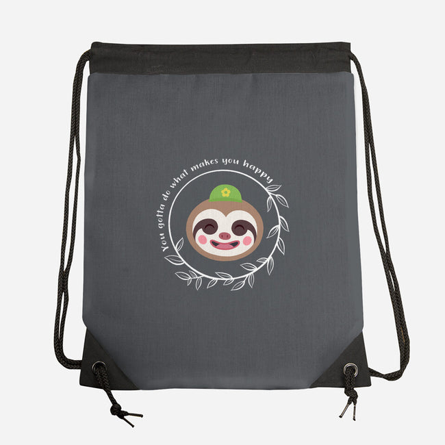 Be Happy-none drawstring bag-kosmicsatellite