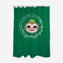 Be Happy-none polyester shower curtain-kosmicsatellite
