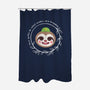 Be Happy-none polyester shower curtain-kosmicsatellite