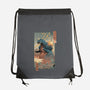Space Kaiju Ukiyo-E-none drawstring bag-vp021