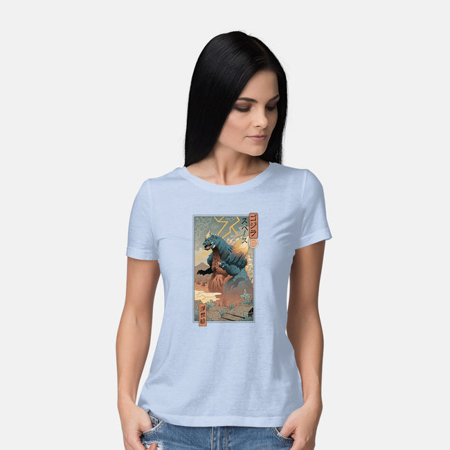 Space Kaiju Ukiyo-E-womens basic tee-vp021