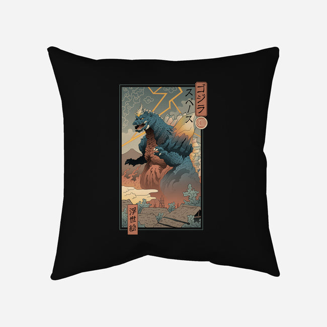 Space Kaiju Ukiyo-E-none removable cover w insert throw pillow-vp021