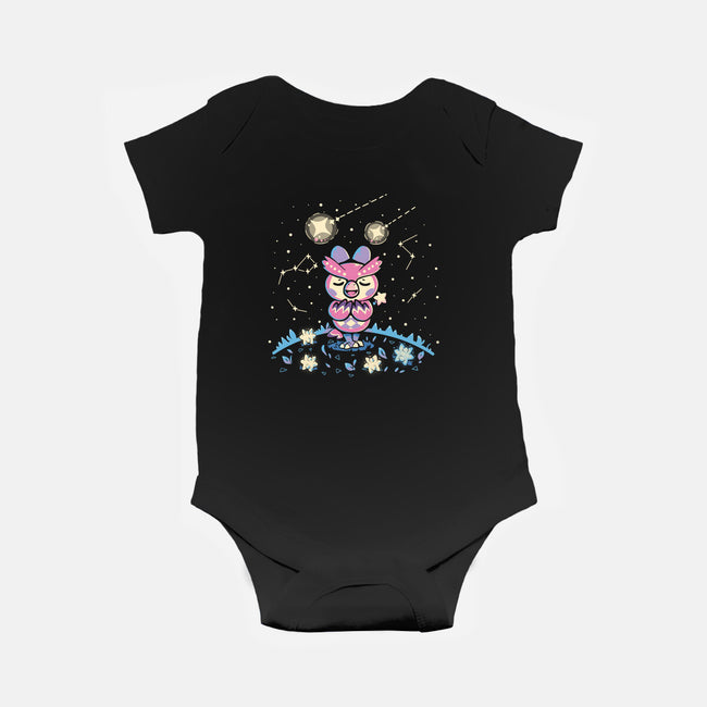 Starry Owl-baby basic onesie-TechraNova