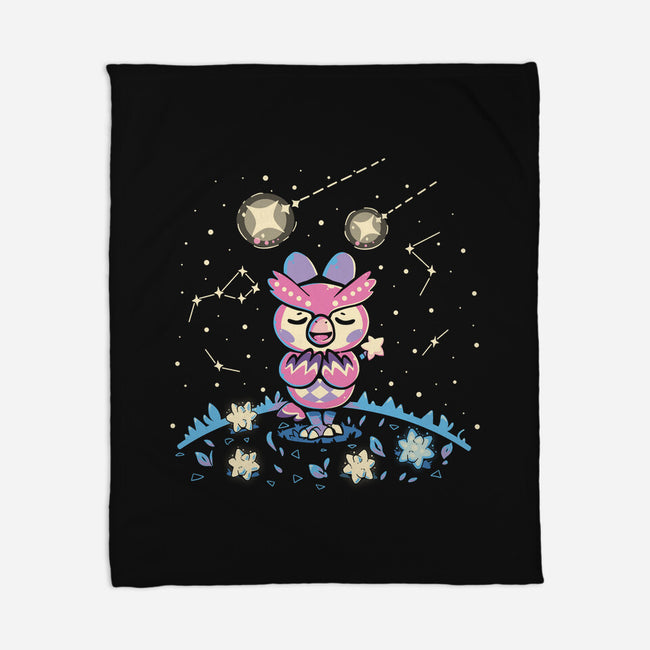Starry Owl-none fleece blanket-TechraNova