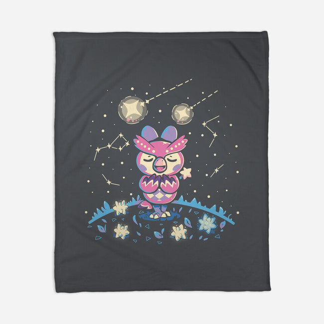 Starry Owl-none fleece blanket-TechraNova