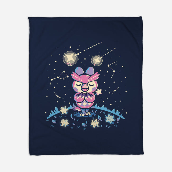 Starry Owl-none fleece blanket-TechraNova