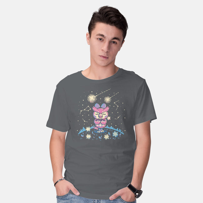 Starry Owl-mens basic tee-TechraNova