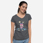 Starry Owl-womens v-neck tee-TechraNova