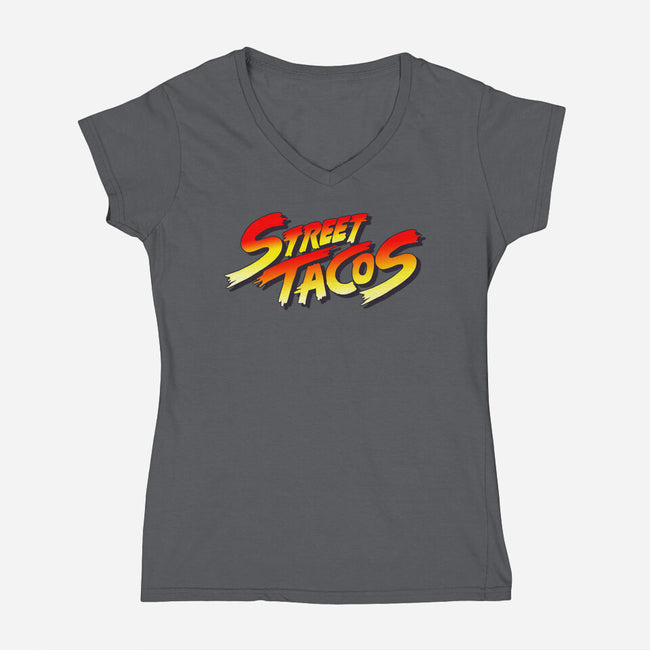 Street Tacos-womens v-neck tee-Wenceslao A Romero