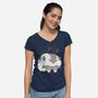 Let's Fly-womens v-neck tee-StinkPad