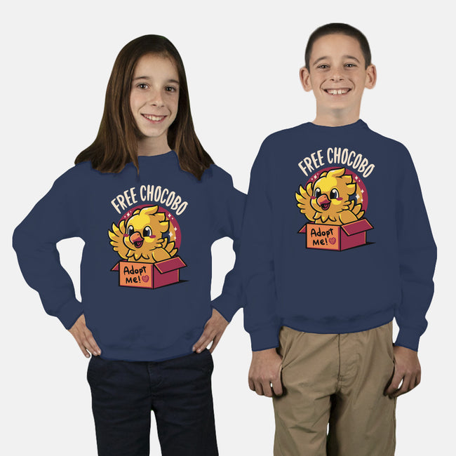 Adopt a Chocobo-youth crew neck sweatshirt-Typhoonic