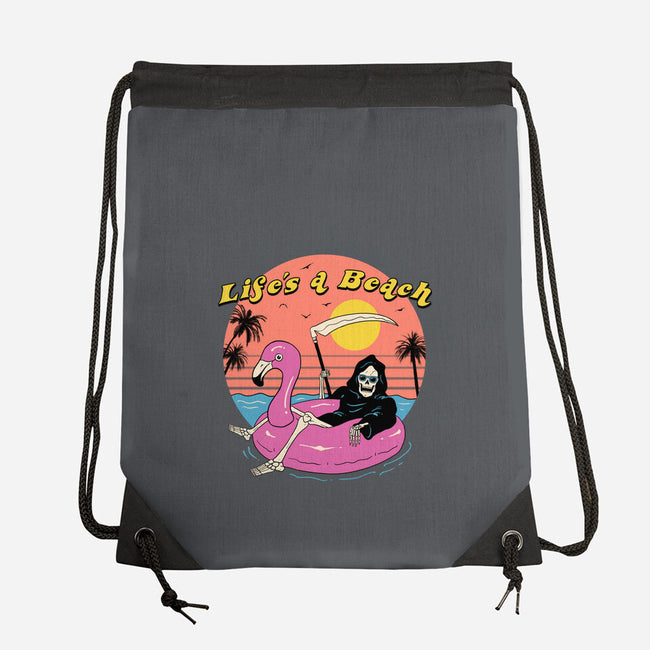 Life's a Beach-none drawstring bag-vp021