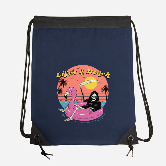 Life's a Beach-none drawstring bag-vp021