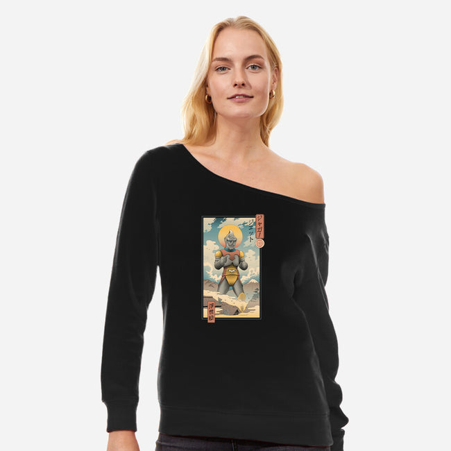 Mega Robot-womens off shoulder sweatshirt-vp021