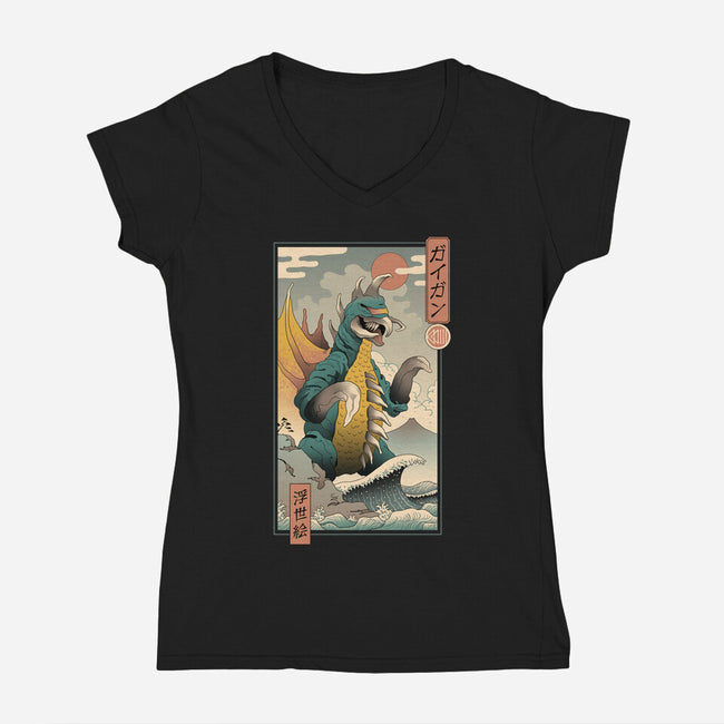 Metal Monster-womens v-neck tee-vp021