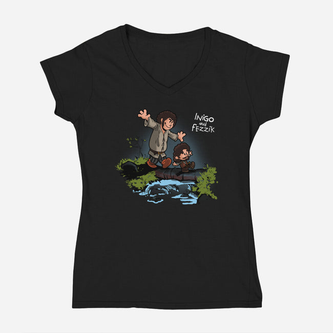 Inigo and Fezzik-womens v-neck tee-Boggs Nicolas