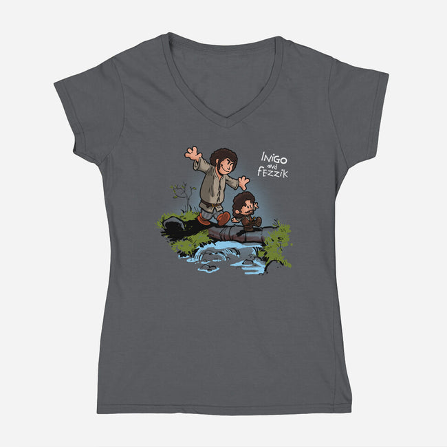 Inigo and Fezzik-womens v-neck tee-Boggs Nicolas