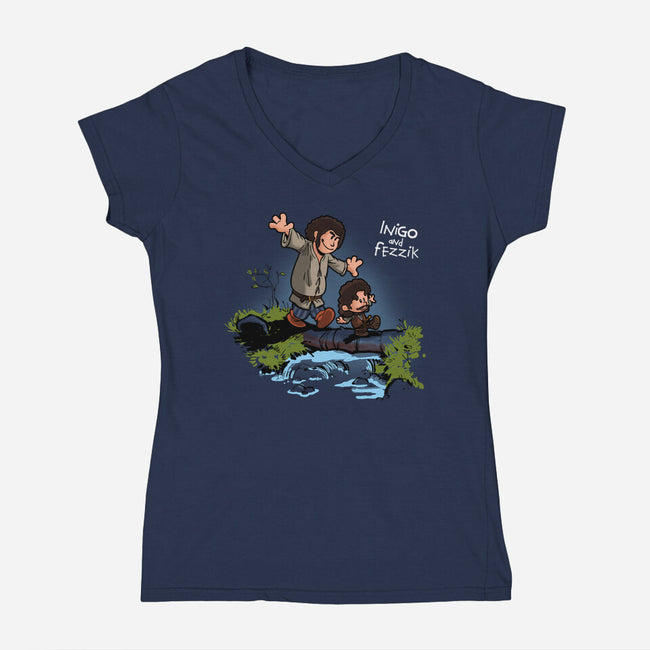 Inigo and Fezzik-womens v-neck tee-Boggs Nicolas