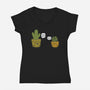 Succ and Prick-womens v-neck tee-Farty Plants