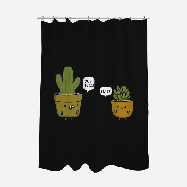 Succ and Prick-none polyester shower curtain-Farty Plants