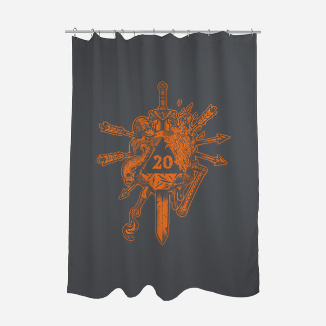 Orange Roll-none polyester shower curtain-DCLawrence