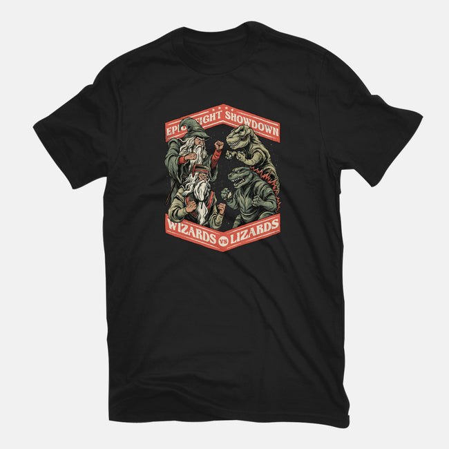 Wizards vs Lizards-mens basic tee-glitchygorilla