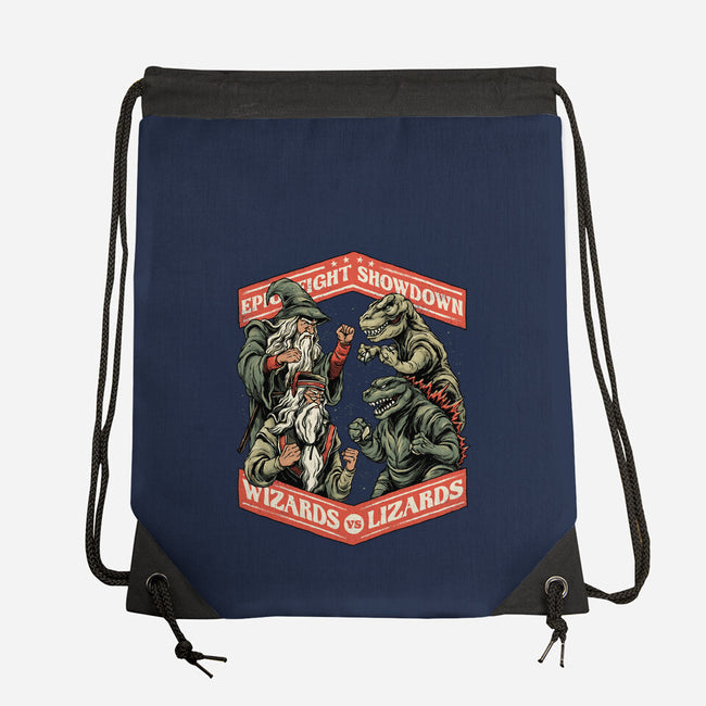 Wizards vs Lizards-none drawstring bag-glitchygorilla