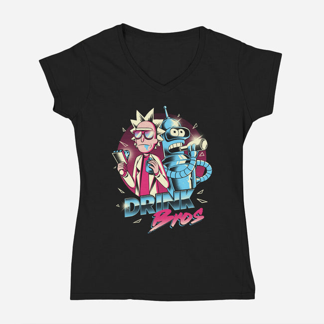 Drink Bros-womens v-neck tee-yumie