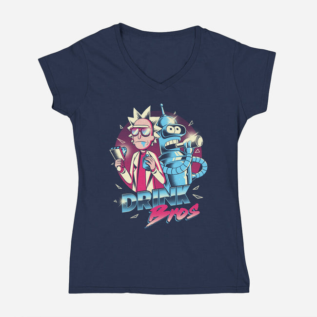 Drink Bros-womens v-neck tee-yumie