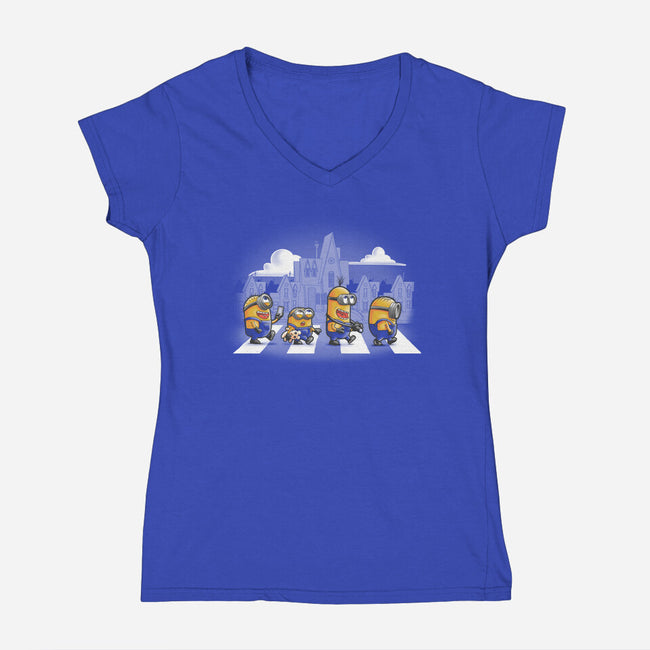 Yellow Road-womens v-neck tee-trheewood